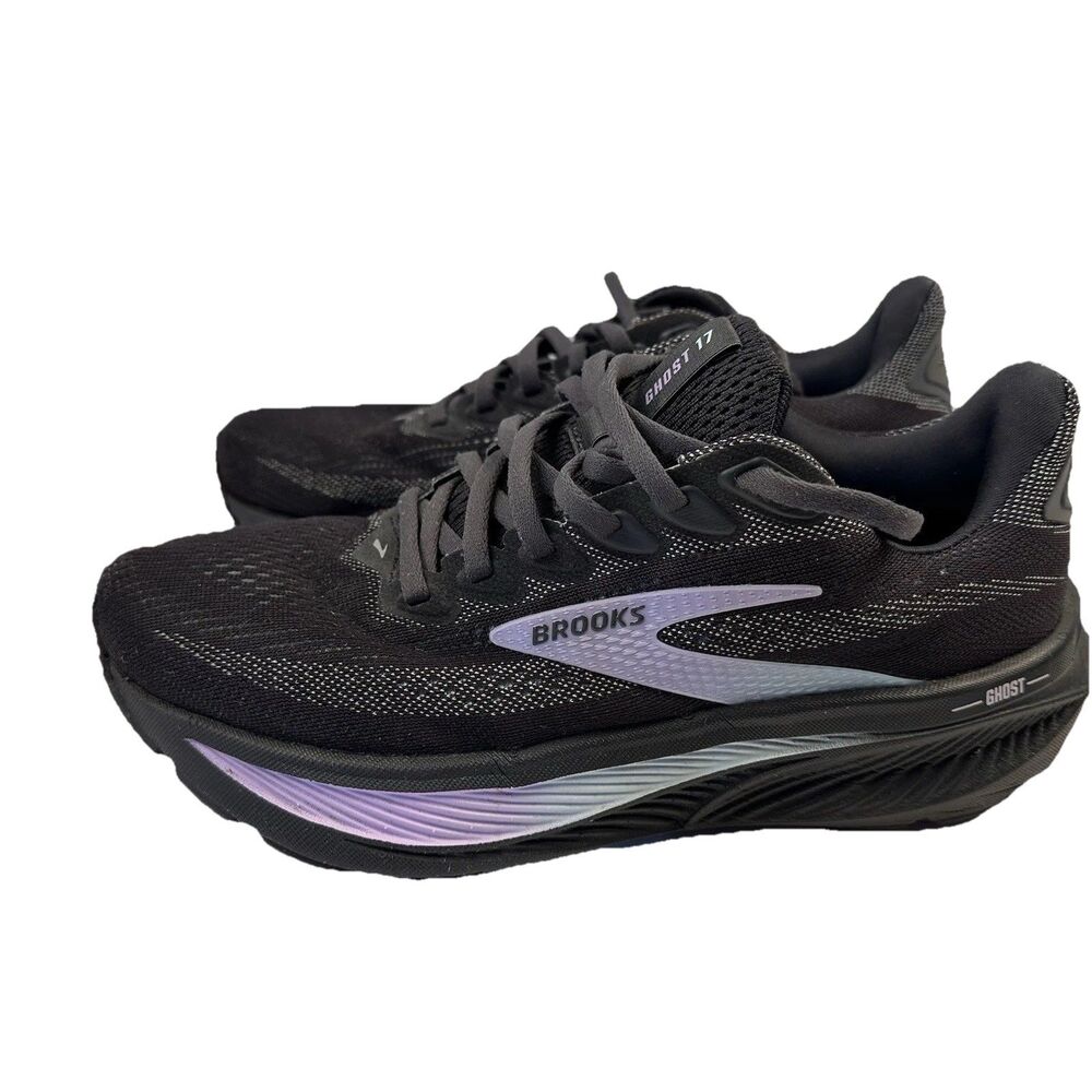 Brooks Ghost 17 Womens Size 7.5 WIDE Gray/Clearwater/Purple Running Shoes - Picture 3 of 11